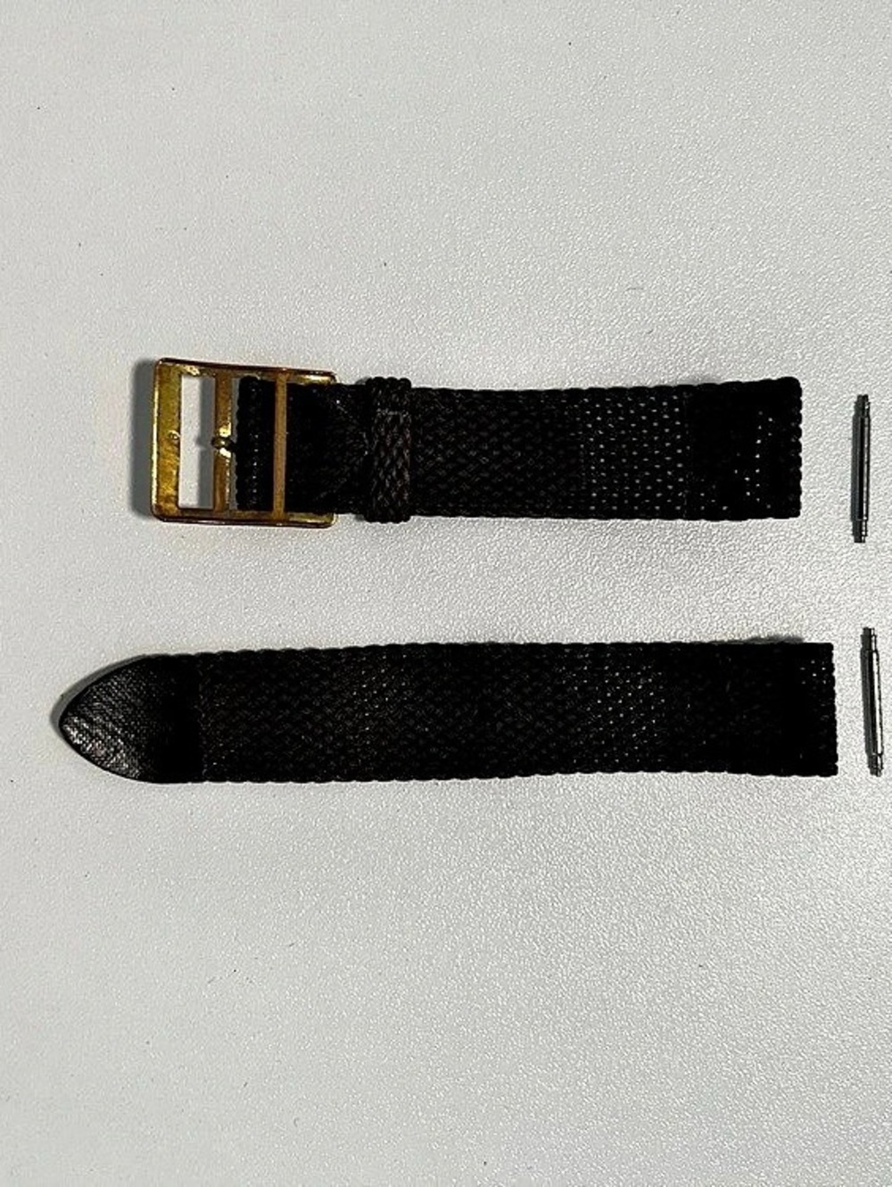 18mm NOS 1960s-1970s Graf Swiss Brown Perlon Mesh Classic 2-piece Watch Strap